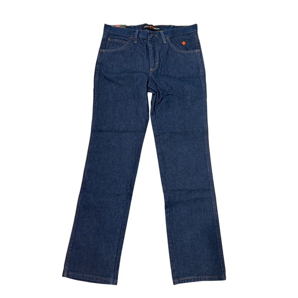 Wrangler FR Flame Resistant 35x34 Slim Fit Dark Denim Jeans Workwear Menswear - Picture 1 of 6